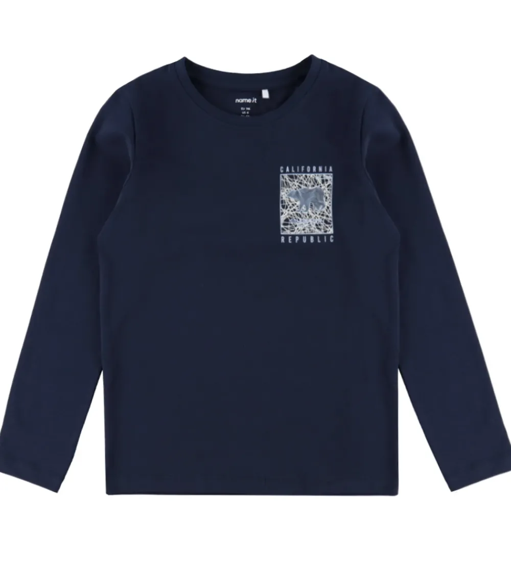 Børn Name It Bluser>Bluse - NkmVux - Navy Blazer/Golden