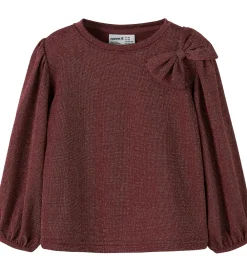 Børn Name It Juletøj|Bluse - NmfRoisin - Burgundy m. Glimmer
