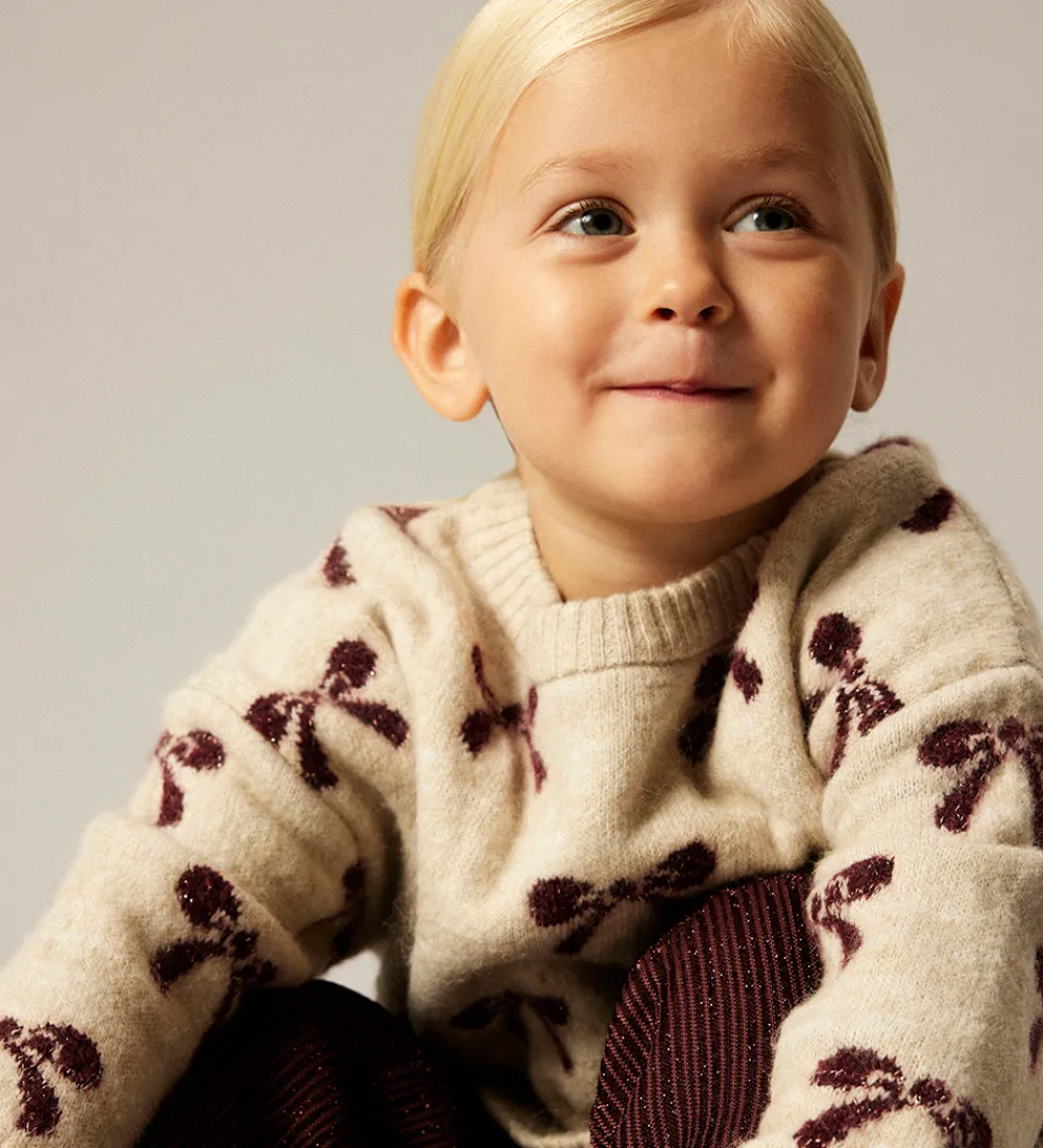 Børn Name It Sweatshirts|Juletøj|Bluse - Strik - NmfSenya - Cement