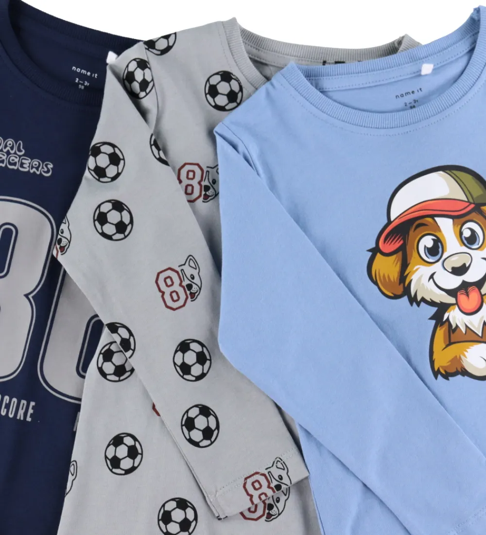 Børn Name It Basis>Bluser - Noos - 3-pak - NmmNiko - Navy Blazer