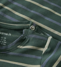 Børn Name It Bodyer|Body l/æ - NbmVroels - Bistro Green/Stripes