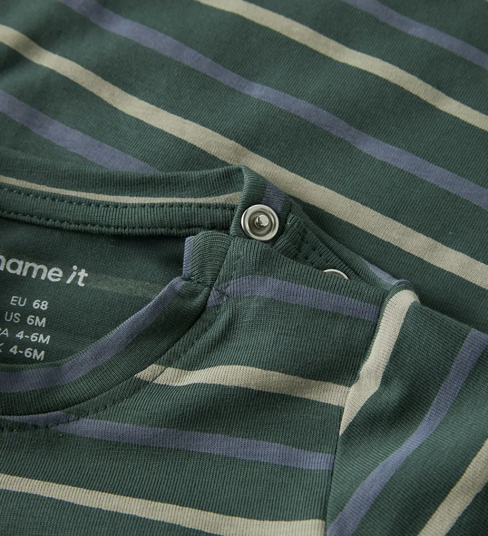 Børn Name It Bodyer|Body l/æ - NbmVroels - Bistro Green/Stripes