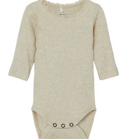 Børn Name It Bodyer>Body l/æ - 2-pak - Rib - Noos - NbmKab - Peyote Melange/