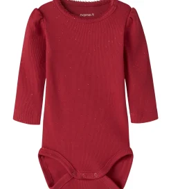 Børn Name It Juletøj|Bodyer|Body l/æ - Rib - NbfRosally - Jester Red m. Glimmer
