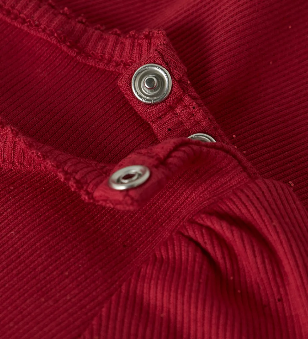 Børn Name It Juletøj|Bodyer|Body l/æ - Rib - NbfRosally - Jester Red m. Glimmer