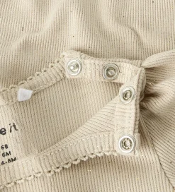 Børn Name It Juletøj|Bodyer>Body l/æ - Rib - NbfRosally - Cement m. Glimmer