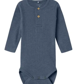 Børn Name It Bodyer|Drengetøj|Body l/æ - Rib - NbmKab - Vintage Indigo/Melange