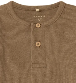 Børn Name It Bodyer|Drengetøj|Body l/æ - Rib - NbmKab - Toasted Coconut/Melange