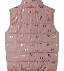 Børn Name It Veste|Dunveste Og Dyneveste|Dynevest - NmfMylane - Woodrose m. Sløfer