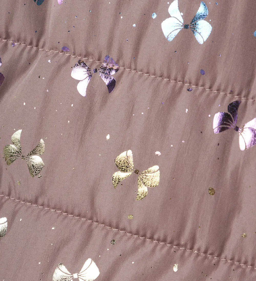 Børn Name It Veste|Dunveste Og Dyneveste|Dynevest - NmfMylane - Woodrose m. Sløfer