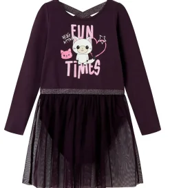 Name It Gymnastiktøj|Gymnastikdragt - NmfJustine - Plum Perfect m. Katte