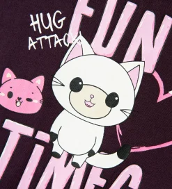 Name It Gymnastiktøj|Gymnastikdragt - NmfJustine - Plum Perfect m. Katte