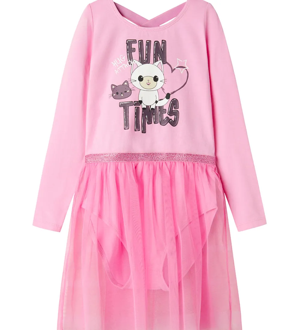 Name It Gymnastiktøj>Gymnastikdragt - NmfJustine - Pastel Lavender m. Katte