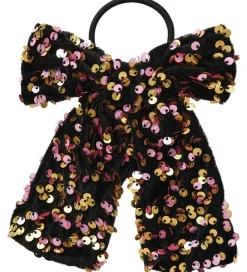 Name It Hårelastikker>Hårelastik m. Sløjfe - NkfRunica - Gold Colour m. Paliet