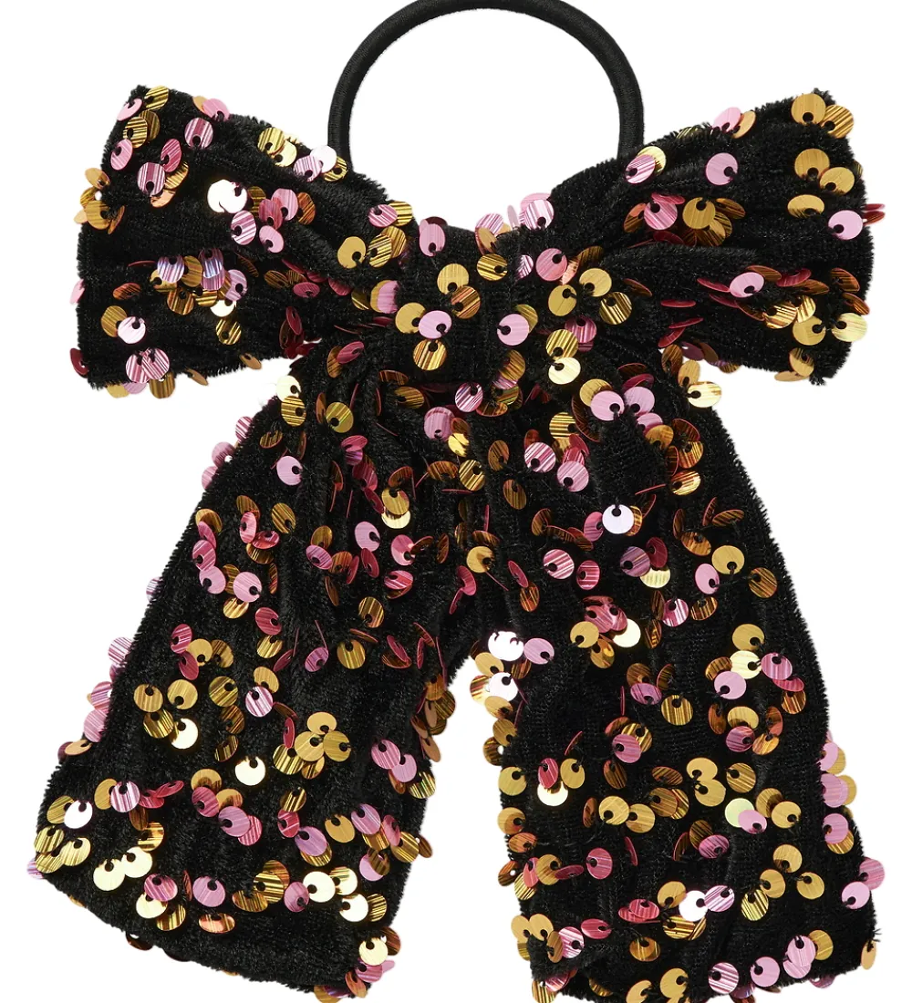 Name It Hårelastikker>Hårelastik m. Sløjfe - NkfRunica - Gold Colour m. Paliet