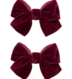 Name It Hårspænder|Hårpynt>Hårklemme - 2-pak - NmfRelvet - Burgundy