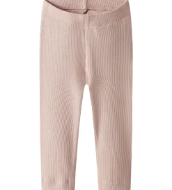 Børn Name It Leggings|Unisex-Tøj>Leggings - 2-pak - NbnKab - Peyote Melange/Sepia Rose