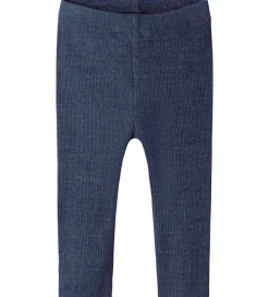 Børn Name It Leggings|Unisex-Tøj>Leggings - Rib - NbnKab - Vintage Indigo/Melange