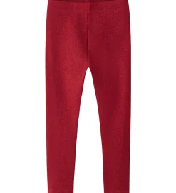 Børn Name It Leggings|Juletøj|Leggings - Rib - NmfSiclo - Jester Red m. Glimmer