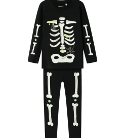 Name It Halloween>Nattøj - 2-delt - Glow - NmnOwen - Sort/Lemonade