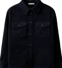 Børn Name It Skjorter|Juletøj>Overshirt - NkmRocking - Fløjl - Navy Blazer