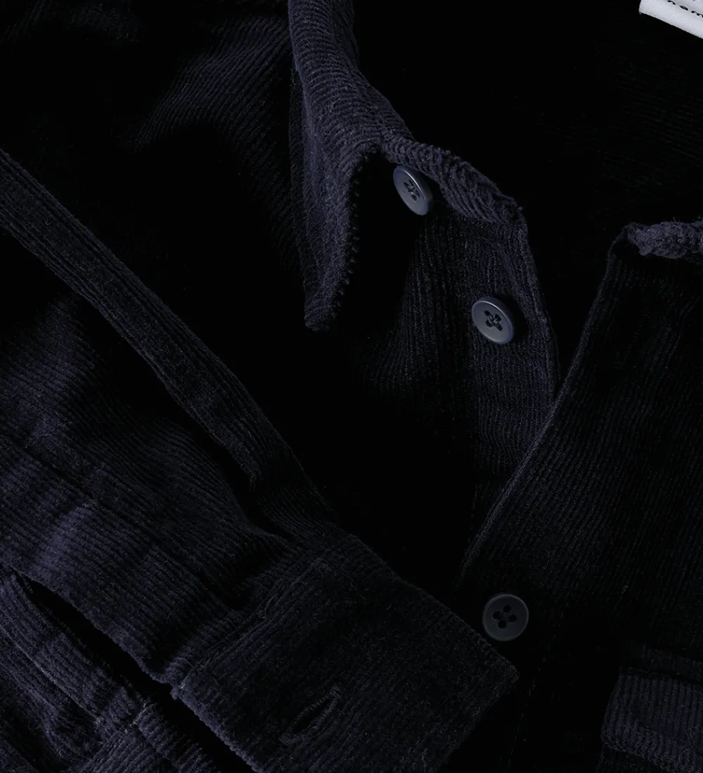 Børn Name It Skjorter|Juletøj>Overshirt - NkmRocking - Fløjl - Navy Blazer