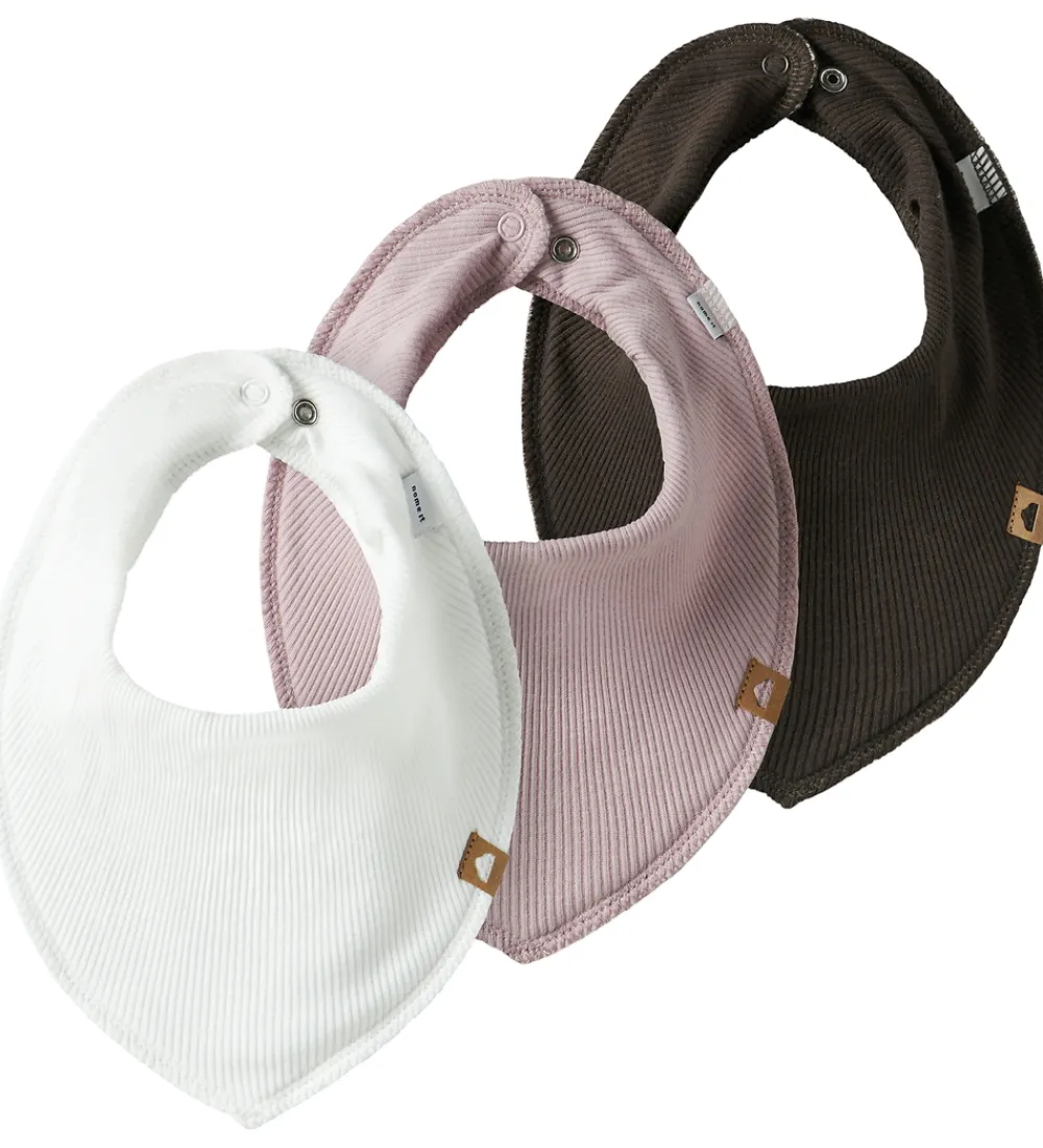 Name It Savlesmække|Hagesmække|Savlesmække - 3-pak - Rib - NbfYvettekoy - Cloud Dancer/