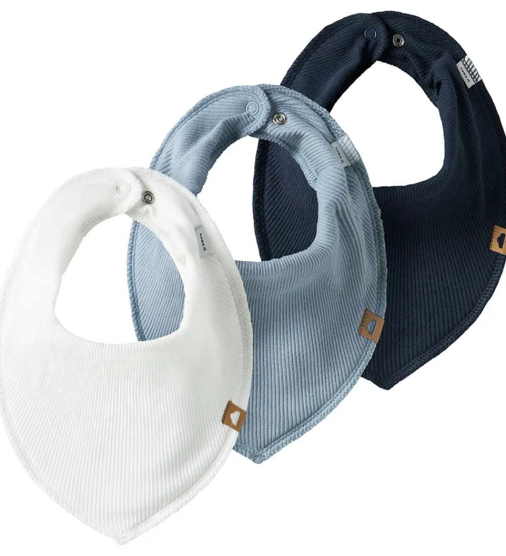 Name It Savlesmække|Hagesmække|Savlesmække - 3-pak - Rib - NbmYasimkillo - Cloud Dancer