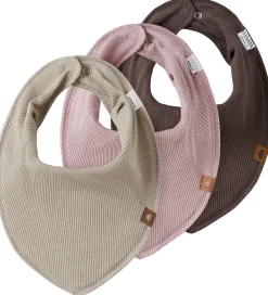 Name It Savlesmække>Savlesmække - 3-pak - Rib - NbfYvette - Rosa/Beige/Brun