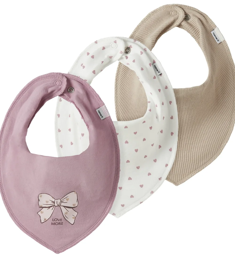 Name It Spisetid|Savlesmække>Savlesmække - Rib - NbfYvette - 3-pak - Keepsake Lilac/C