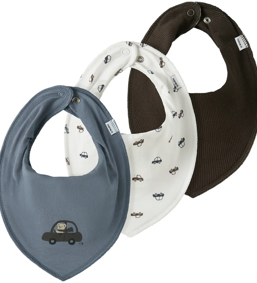 Name It Spisetid|Savlesmække|Savlesmække - Rib - NbmYasim - 3-pak - Flint Stone/Cloud