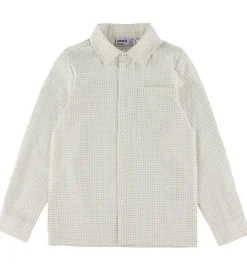 Børn Name It Skjorter|Juletøj|Skjorte - NkmVilfred - Cloud Dancer/Dot Navy Blazer