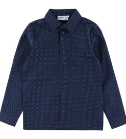 Børn Name It Skjorter|Juletøj>Skjorte - NkmVilfred - Navy Blazer/Dot Kentucky Blue