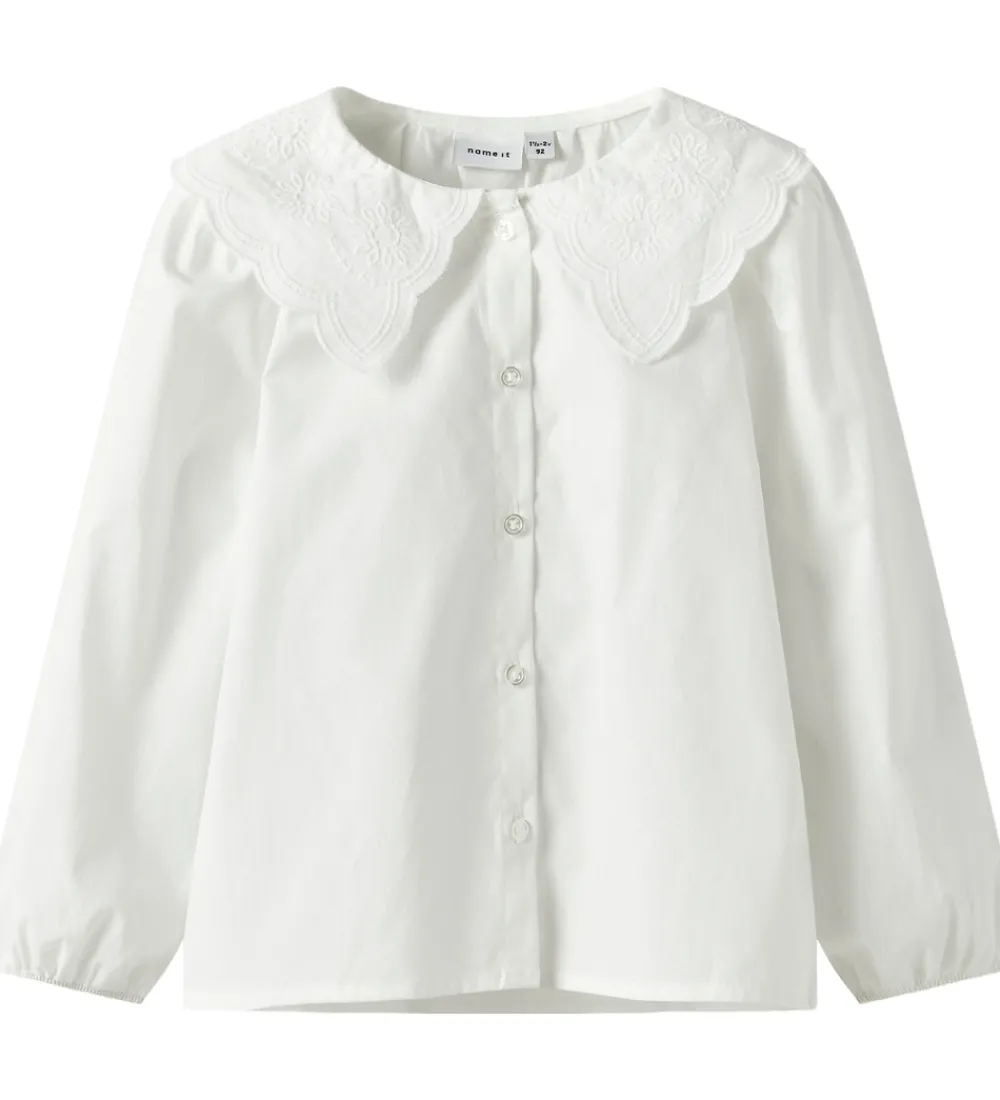 Børn Name It Skjorter>Skjorte - NmfRollaring - Bright White