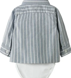 Børn Name It Juletøj|Bodyer|Skjortebody l/æ - NbmRekid - Flint Stone/Thin Stripe - B