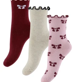 Børn Name It Strømper|Juletøj>Strømper - 3-Pak - NmfSilke - Keepsake Lilac/Peyote Mela