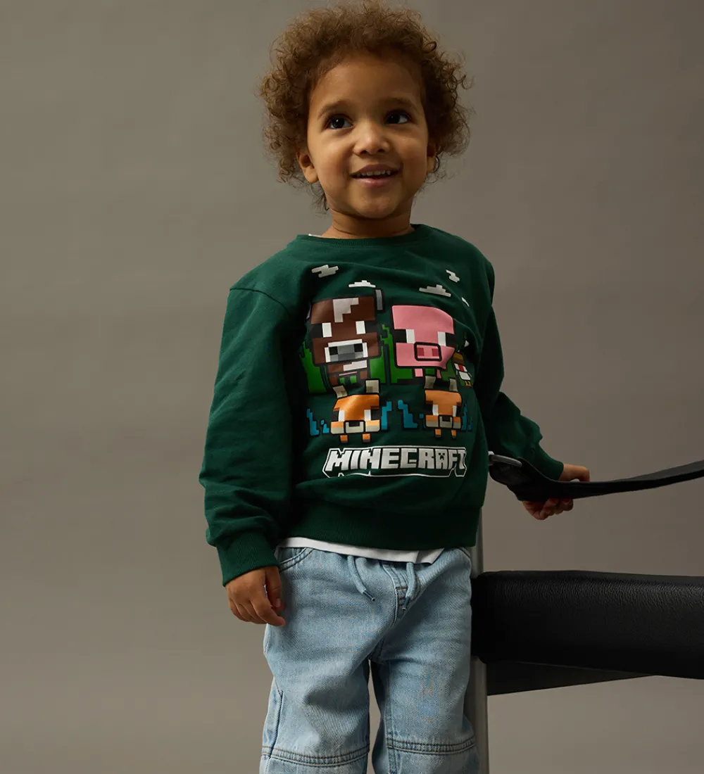 Børn Name It Sweatshirts|Sweatshirt - Minecraft - NmmNell - Bistro Green