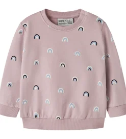 Børn Name It Sweatshirts>Sweatshirt - NbfVimone - Keepsake Lilac/Rainbow