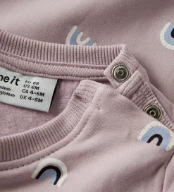 Børn Name It Sweatshirts>Sweatshirt - NbfVimone - Keepsake Lilac/Rainbow