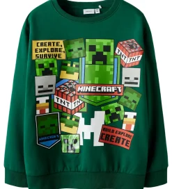 Børn Name It Sweatshirts|Sweatshirt - NkmNeven - Minecraft - Bistro Green