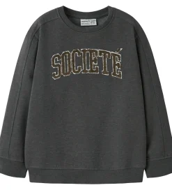 Børn Name It Sweatshirts|Sweatshirt - NkmRobbie - Dark Grey Melange