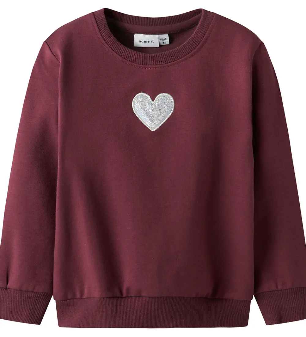Børn Name It Sweatshirts|Juletøj>Sweatshirt - NmfSakkina - Burgundy