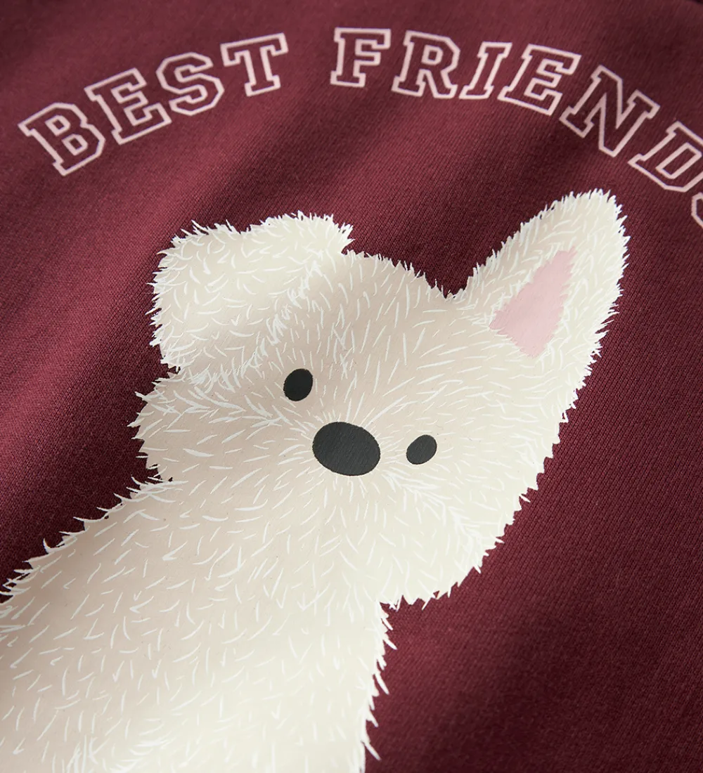 Børn Name It Sweatshirts|Sweatshirt - NmfViloui - Burgundy/ Best Friend Club