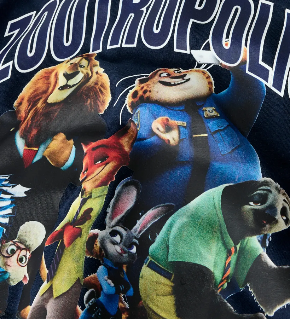 Børn Name It Drengetøj|Sweatshirts|Sweatshirt - NmmNoel - Zootropolis - Navy Blazer