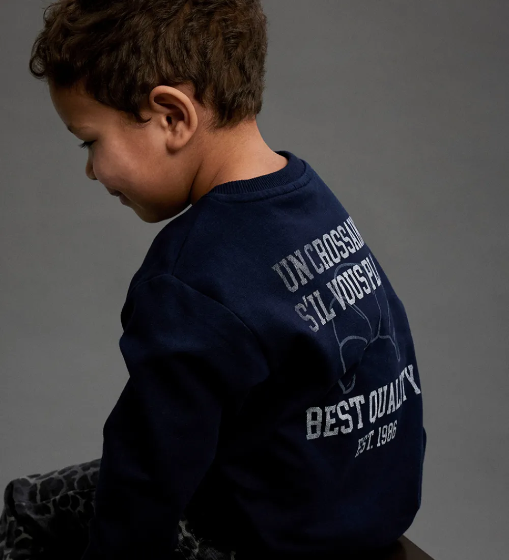 Børn Name It Sweatshirts>Sweatshirt - NmmRico - Navy Blazer