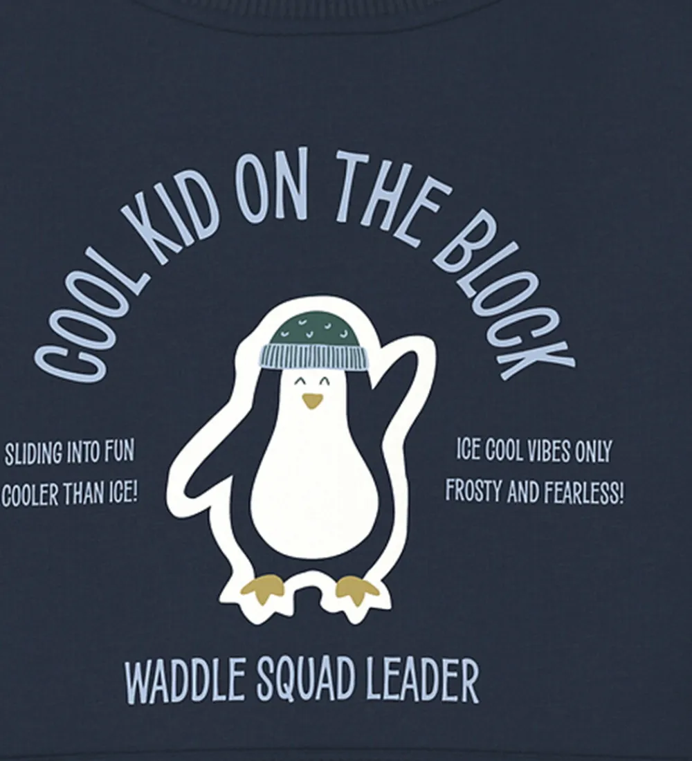 Børn Name It Sweatshirts|Sweatshirt - NmmVugo - Navy Blazer/Penquin Cool