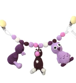 NatureZoo Barnevognskæder>Barnevognskæde - Ugle/Ko/And - Lilla/Lavendel