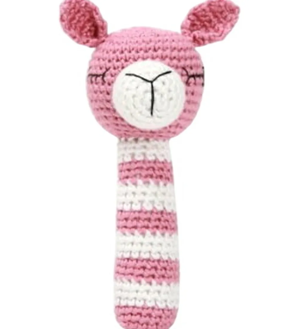 NatureZoo Gribelegetøj|Babylegetøj>Rangle - Lama - Støvet Rosa