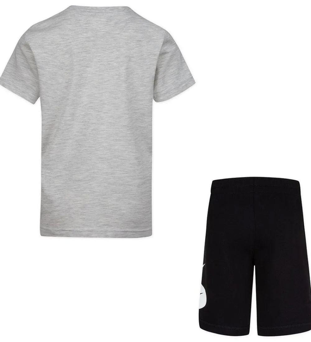 Nike Gymnastiktøj|Shortssæt - T-shirt/Shorts - Swoosh - Sort/Grå