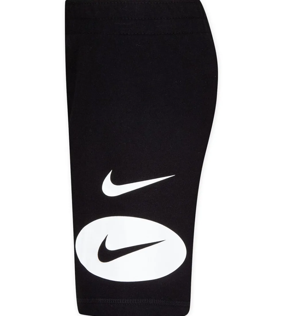 Nike Gymnastiktøj|Shortssæt - T-shirt/Shorts - Swoosh - Sort/Grå